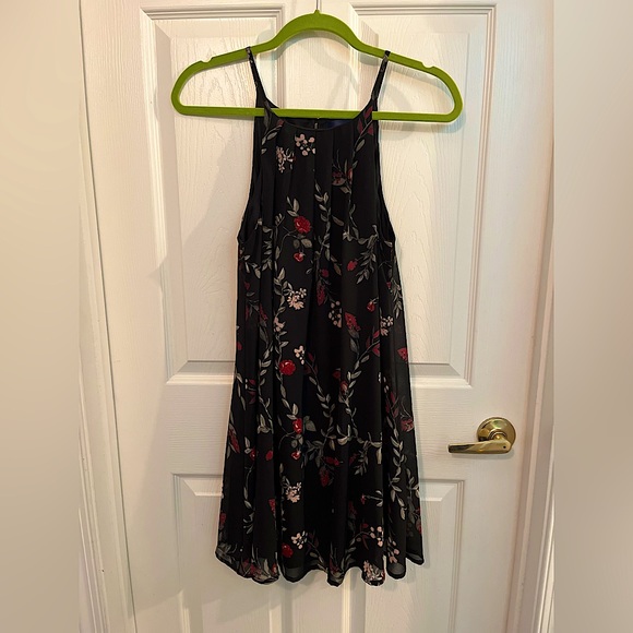 🥀Floral High-Neck Little Black Dress🥀 size M - Picture 3 of 7